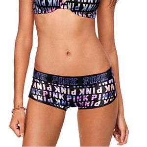 Victoria’s Secret Pink panties VS PINK logo boyshort panty PINK glitter sparkle